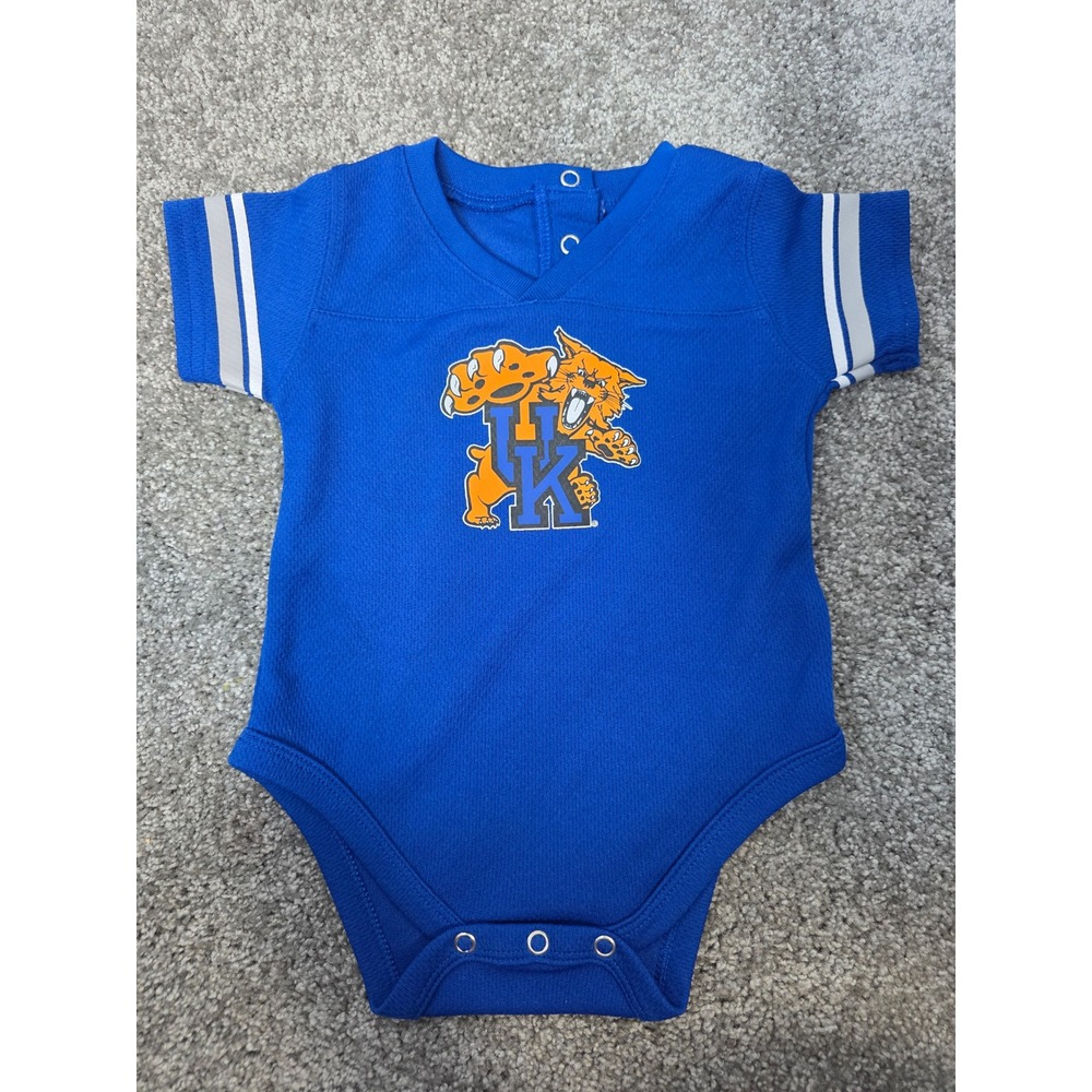 Gen2 Kentucky Wildcats Baby Bodysuit 12M Royal Blue NCAA Jersey Style Snap Suit